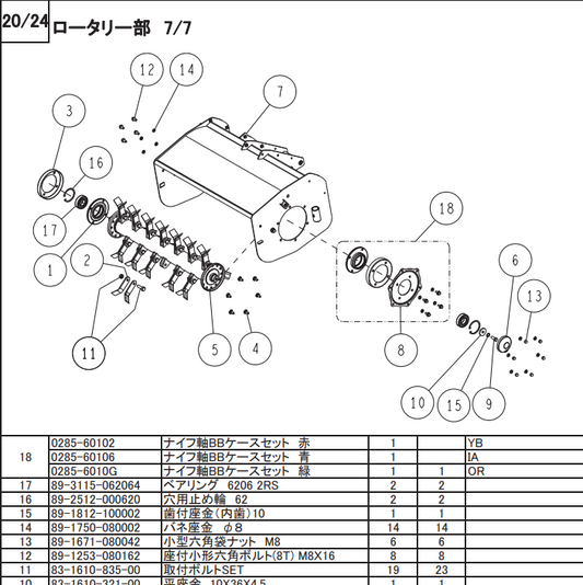 BBケース 白 80-1610-804-01 適合機種:オーレック 草刈機 HR665,HR805