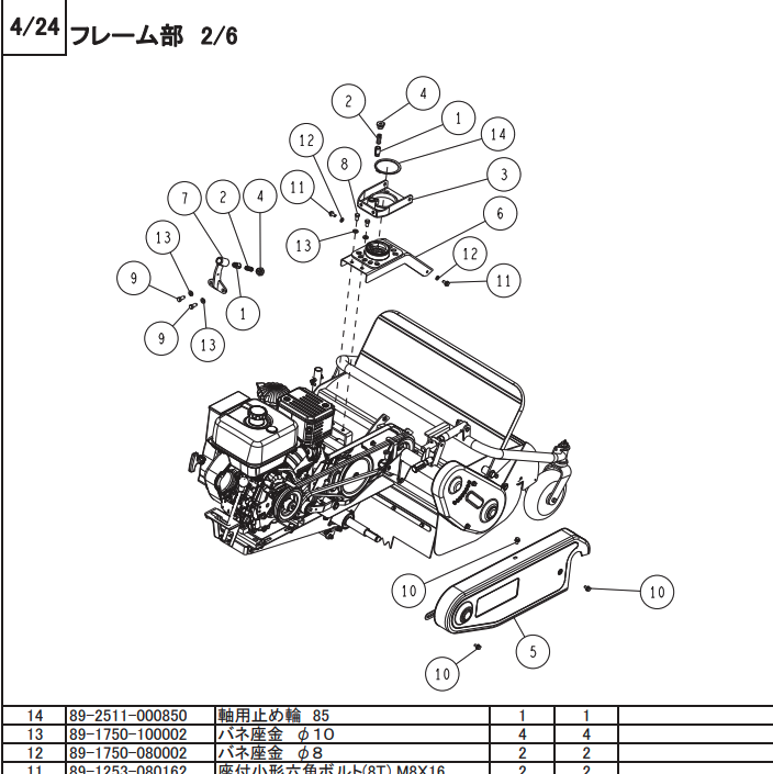 アンダーボシネットCMP 緑 0285-1010G 適合機種：オーレック 草刈機 HR665,HR805